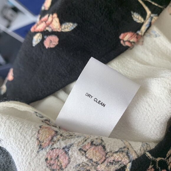 Pale Sky Top Blouse Women XS Hummingbird Floral Tunic Rayon Long Sleeve - Picture 11 of 12